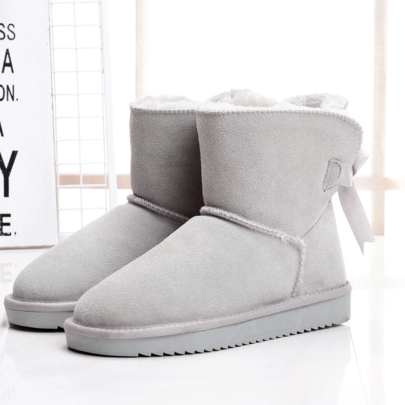 Confortables bottines d'hiver pour femmes, en daim et fourrure. Semelle antidérapante pour neige et glace.