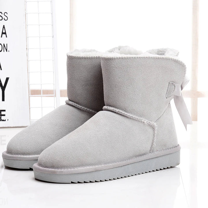 Confortables bottines d'hiver pour femmes, en daim et fourrure. Semelle antidérapante pour neige et glace.