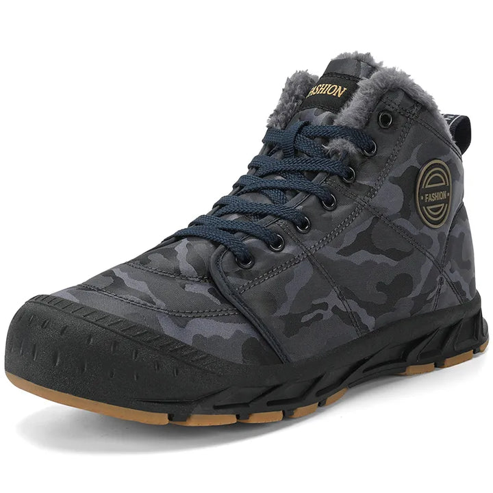 Bottines d'hiver chaudes, imperméables et confortables pour hommes, idéales pour affronter la neige et le froid.