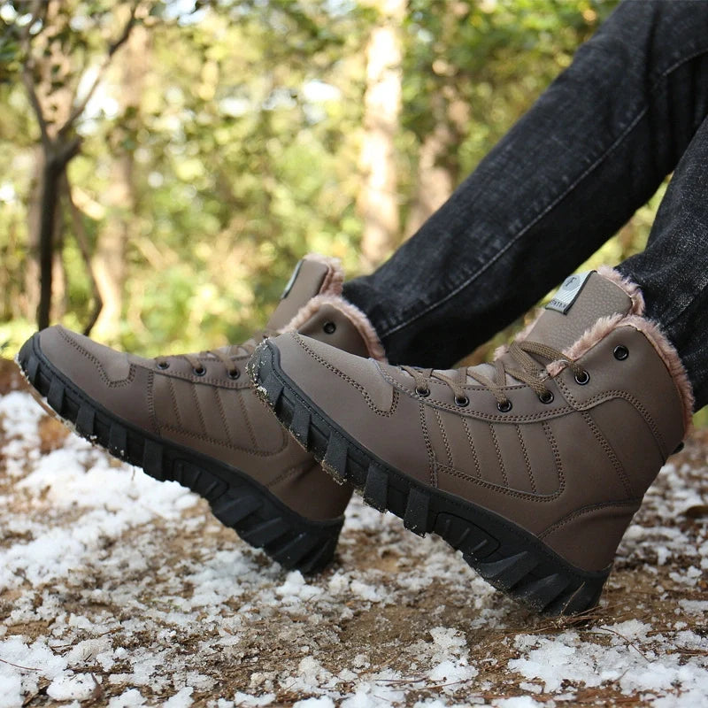 Bottines d'hiver unisexes pour marcher confortablement sur la neige, chaudes, imperméables et sécurisées.