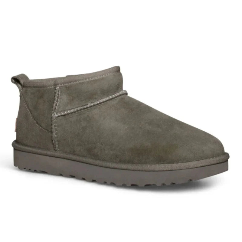 Bottines d'hiver femme fourrées en suédine, chaudes et confortables pour la neige.