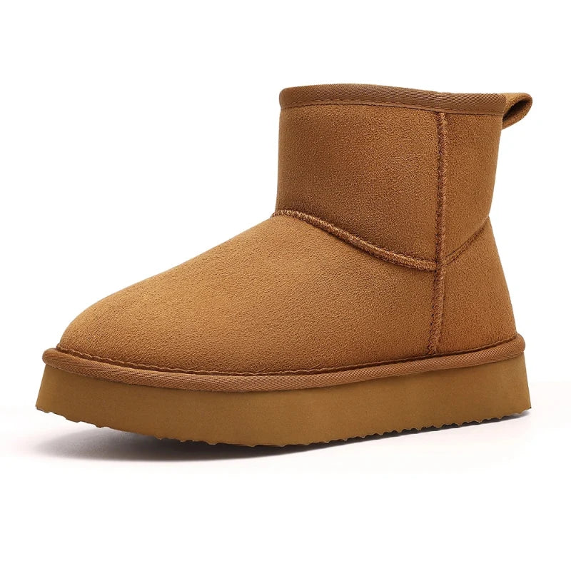 Bottines d'hiver fourrées pour femmes, chaudes et confortables, idéales pour la neige et le froid hivernal.