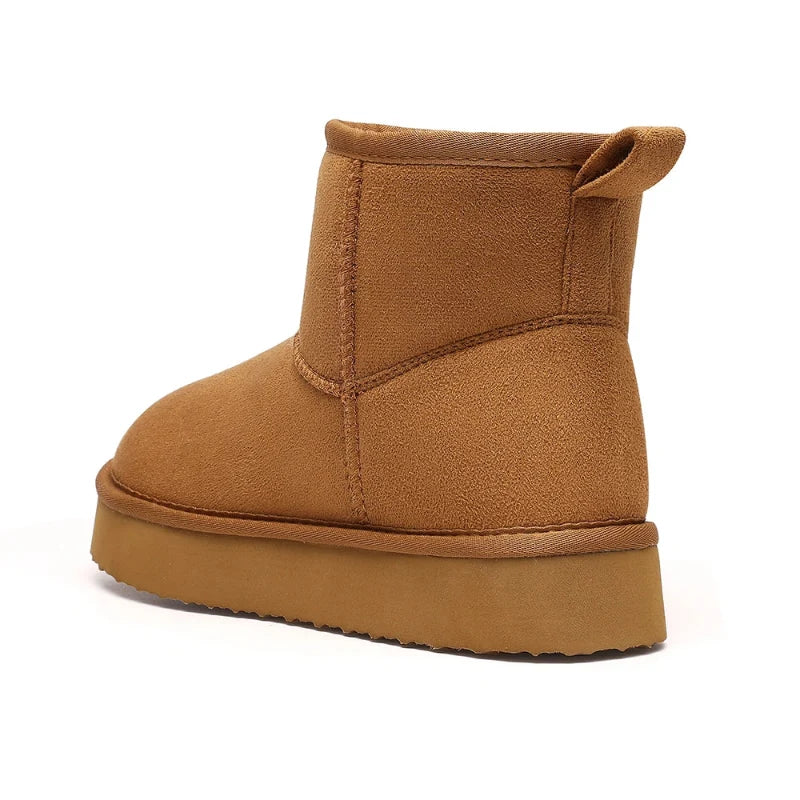 Élégantes bottines d'hiver femme, noires, doublées fourrure, antidérapantes, parfaites pour la mode et le confort.