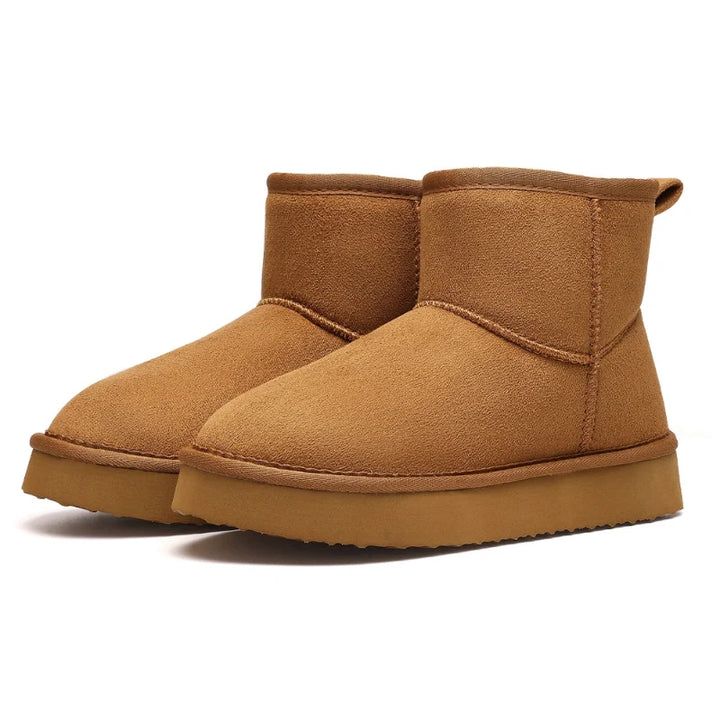 Bottines d'hiver femme, style casual, doublées fourrure, offrant chaleur et adhérence sur neige et verglas.