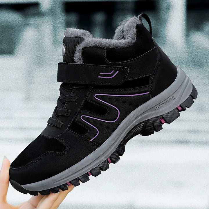 Bottines chaudes et imperméables femme, parfaites pour marcher dans la neige en confort.