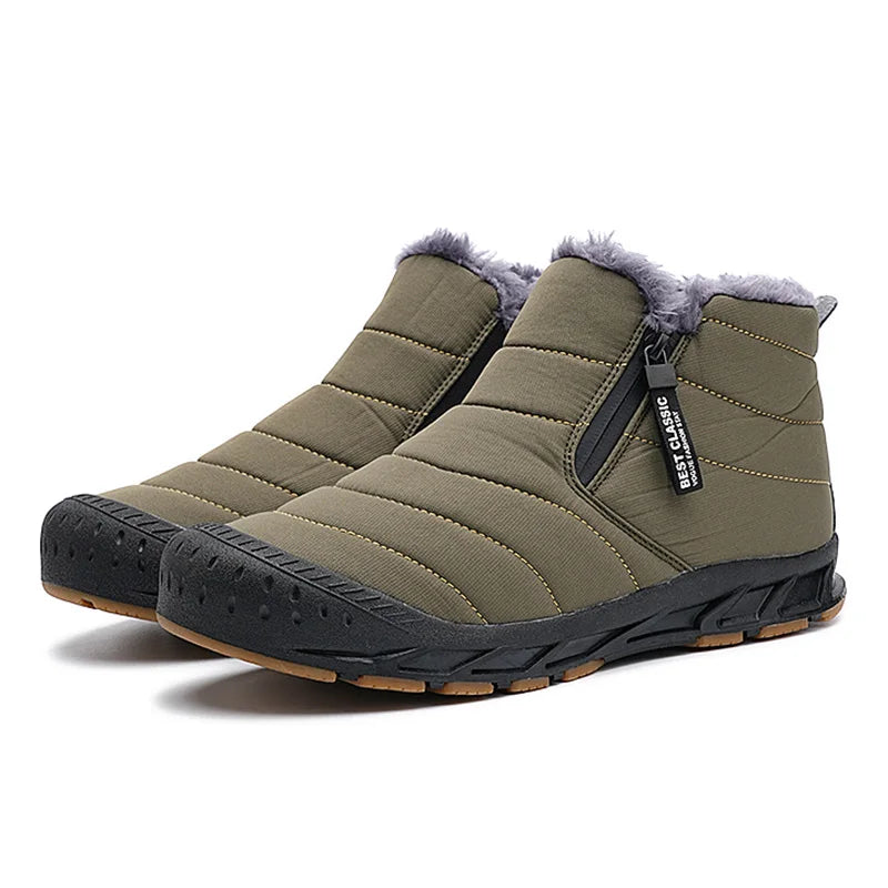 Bottines d'hiver unisexes chaudes et imperméables, parfaites pour la neige et le froid.