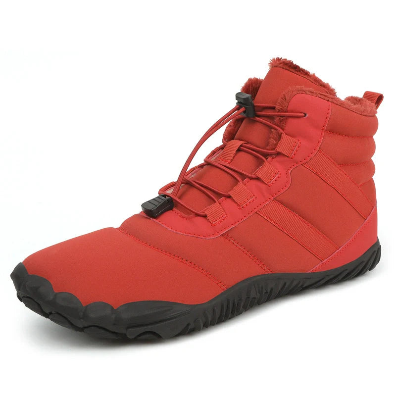 Bottines d'hiver unisexes chaudes "pieds nus", imperméables et antidérapantes pour la neige et la randonnée.