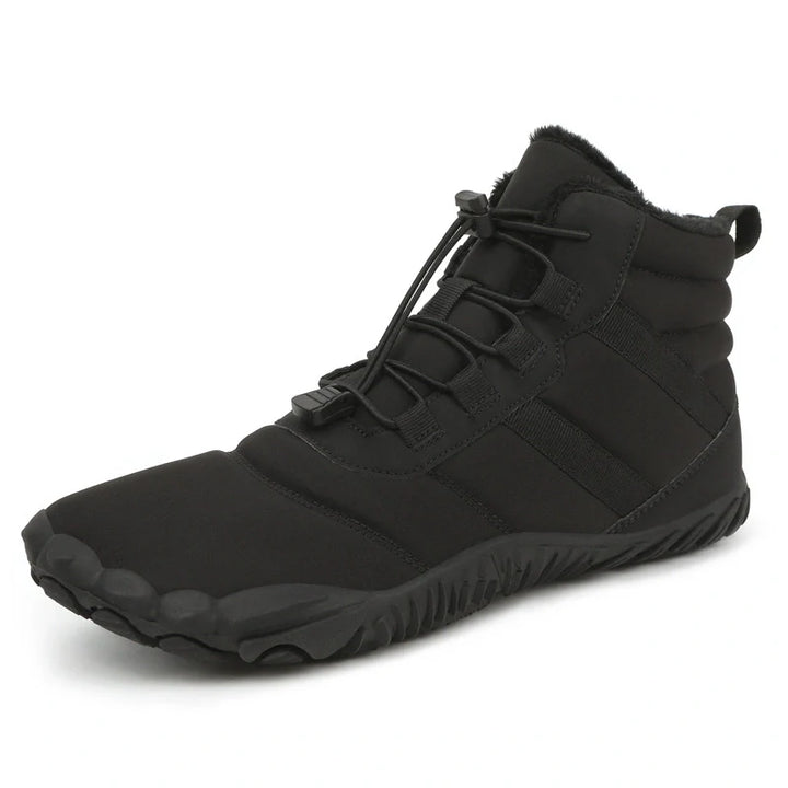 Chaussures d'hiver chaudes et imperméables avec doublure fourrure, confort pieds nus pour la neige profonde.