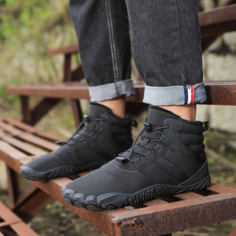 Bottines hivernales unisexes, chaudes, imperméables, antidérapantes, confort pieds nus pour toutes les occasions.