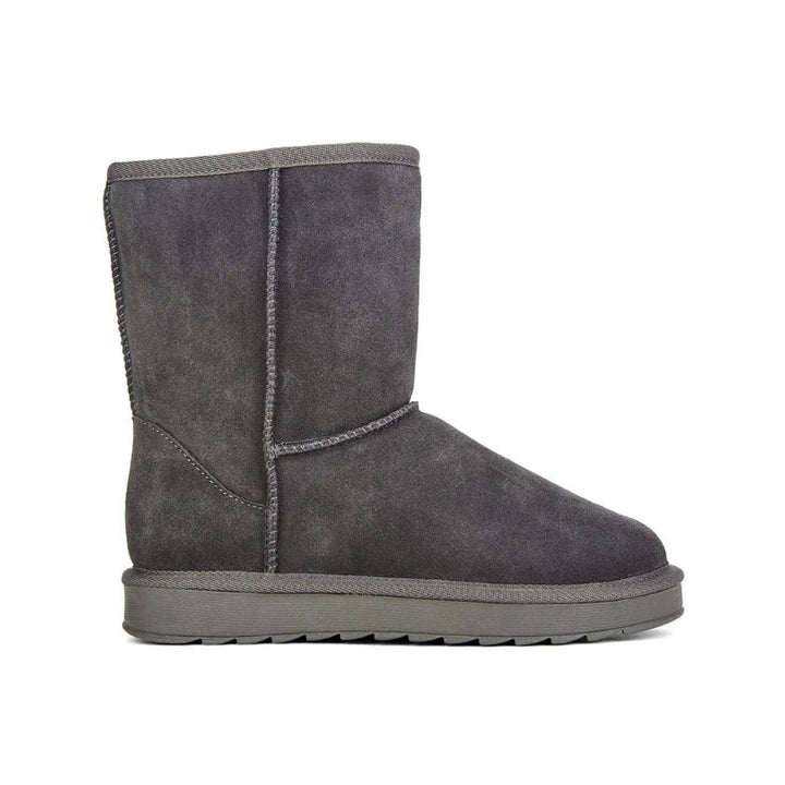 Bottines d'hiver unisexes en daim fourrées chaudes, style confort pour hommes et femmes.