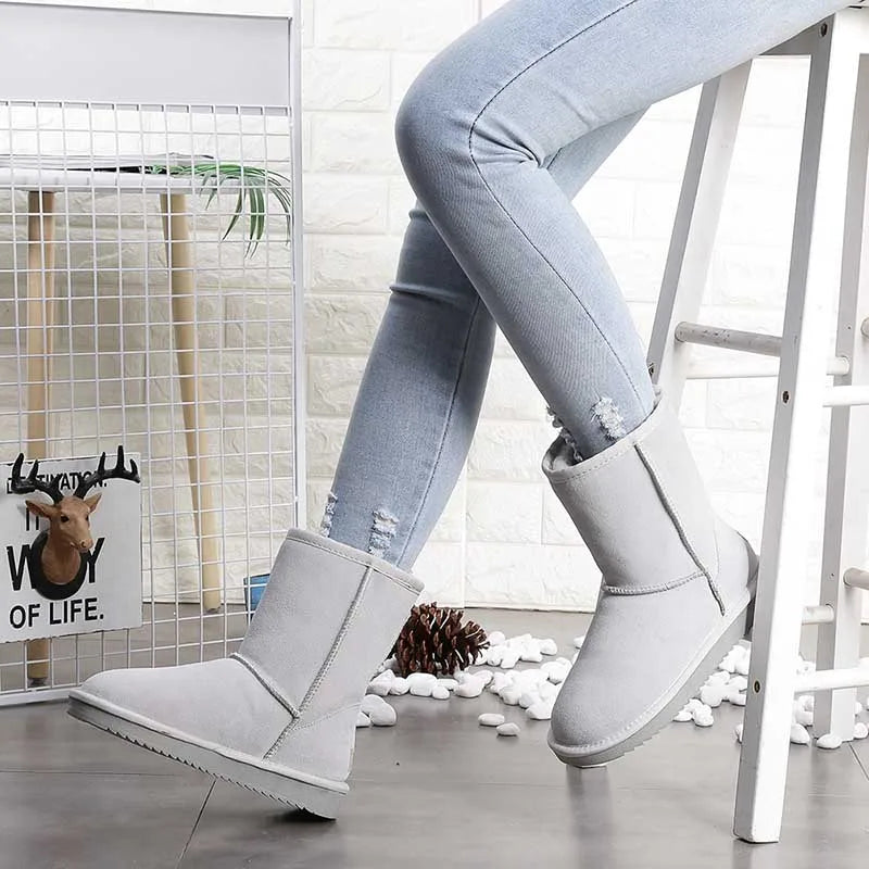 Bottines d'hiver unisexes pour la marche en neige, chaudes, antidérapantes et très confortables.