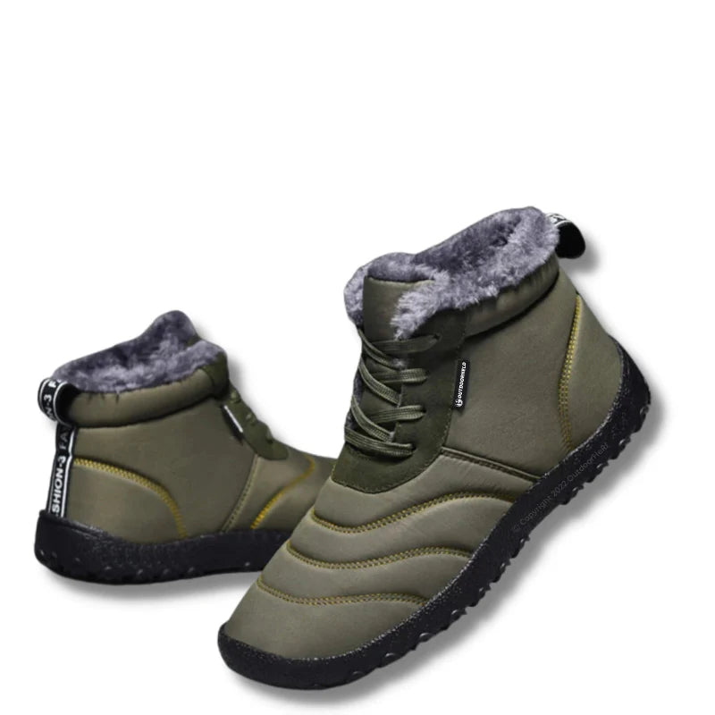 Découvrez le confort optimal des bottines d'hiver pieds nus unisexes, chaudes et protectrices contre le froid.