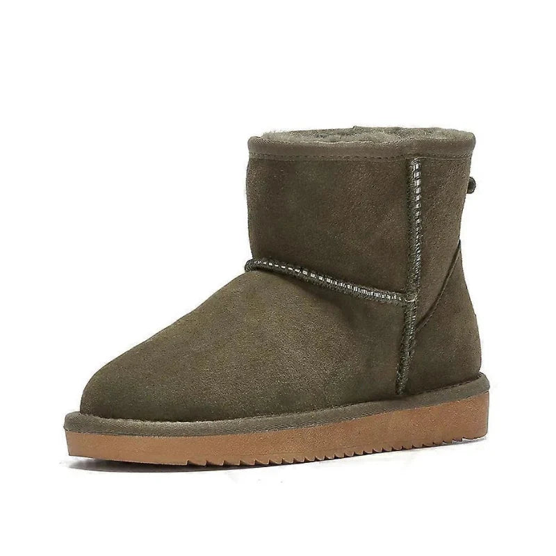 Bottines d'hiver unisexes ultra-chaudes en daim et fourrure, confortables et élégantes.