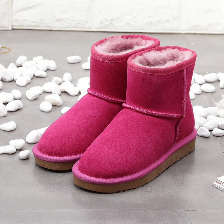 Bottines chaudes en daim fourré pour l'hiver, unisexes, robustes et antidérapantes.