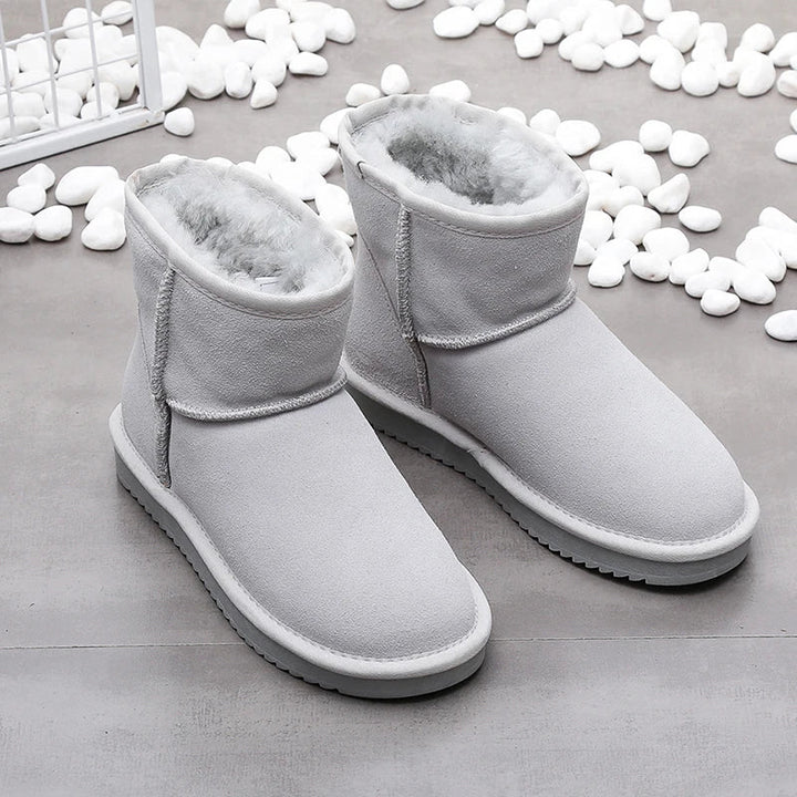 Chaussures bottines unisexes en daim, doublure fourrure, ultra-chaudes, idéales pour l'hiver.