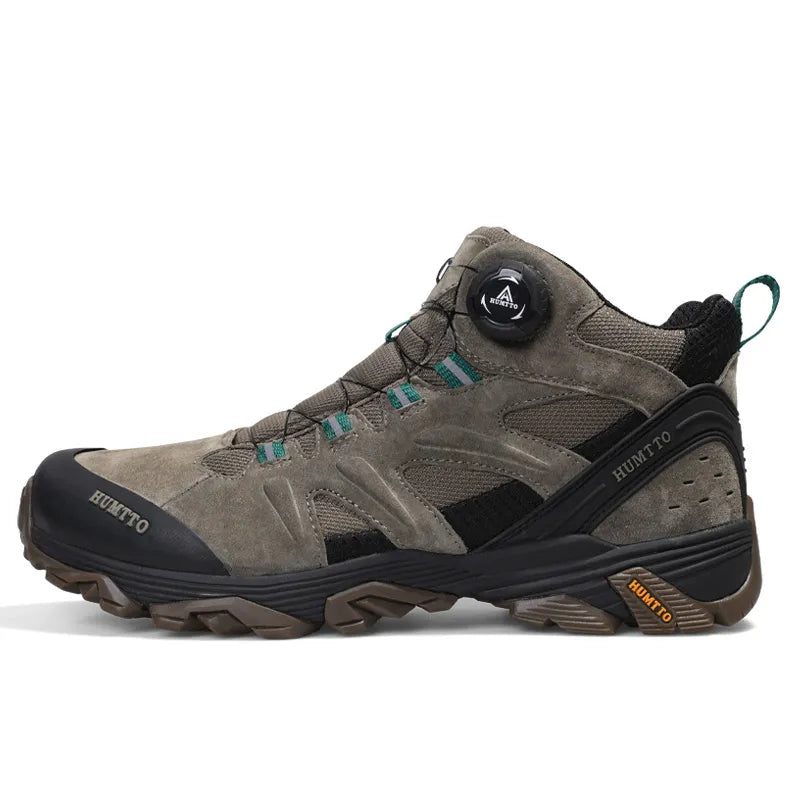 Bottines de randonnée homme imperméables, laçage rotatif rapide pour montagne et aventure en extérieur.