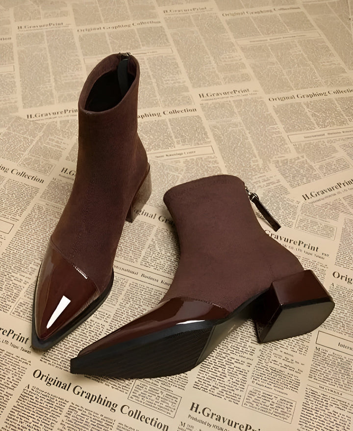 Bottines femme élégantes noires, talon bloc confortable, idéales hiver/automne pour un style chic.