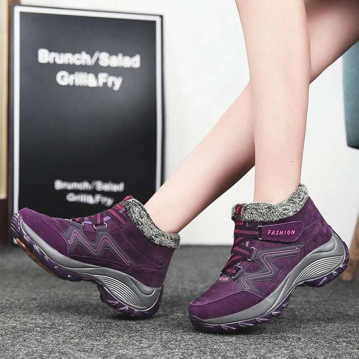 Chaussures hiver femmes avec fourrure, ultra chaudes, antidérapantes et très confortables.