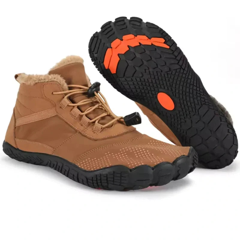 Bottines hiver chaudes minimalistes unisexes, confort pieds nus, imperméables.