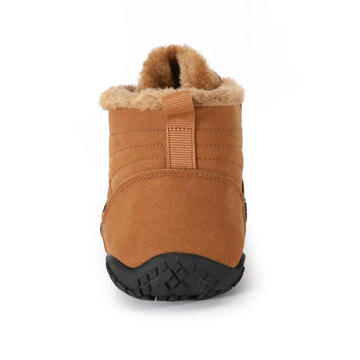 Bottines d'hiver minimalistes légères unisexes avec fourrure, style épuré et confort optimal.