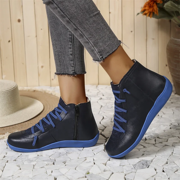 Bottines femme anti-douleur, orthopédiques et imperméables, pour un soutien total des pieds et un grand confort.