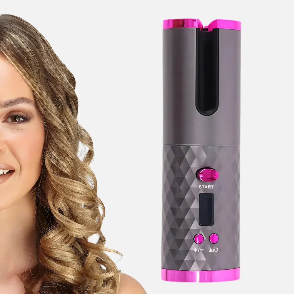 "Boucleur à cheveux en céramique avec rotation automatique pour boucles parfaites et brillantes, accessoire coiffure élégant.