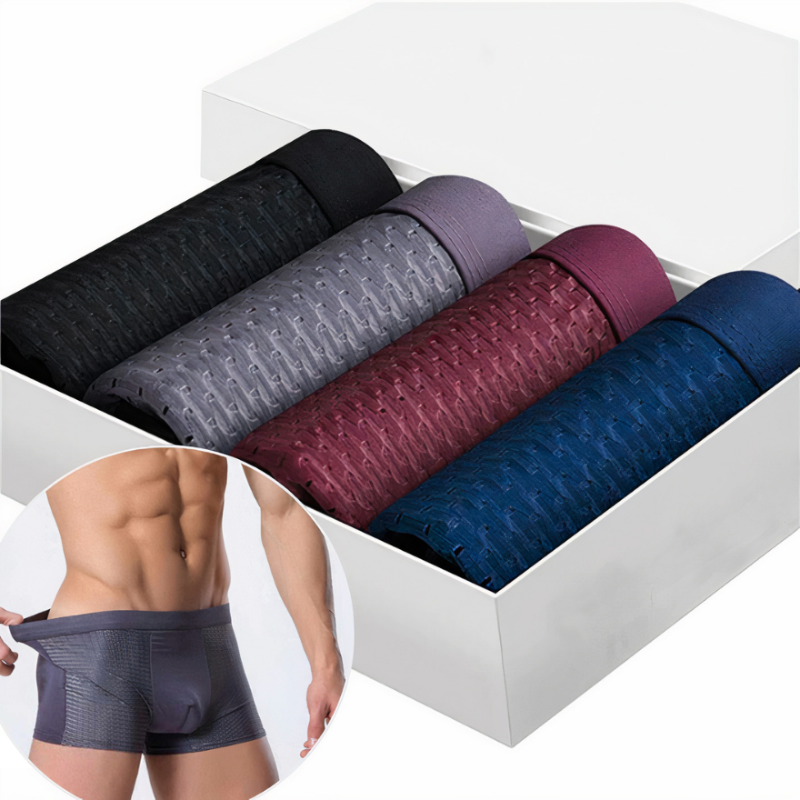 "Boxer homme durable en bambou, écologique et élégant, pour un confort optimal, coloris neutre, ajustement parfait."