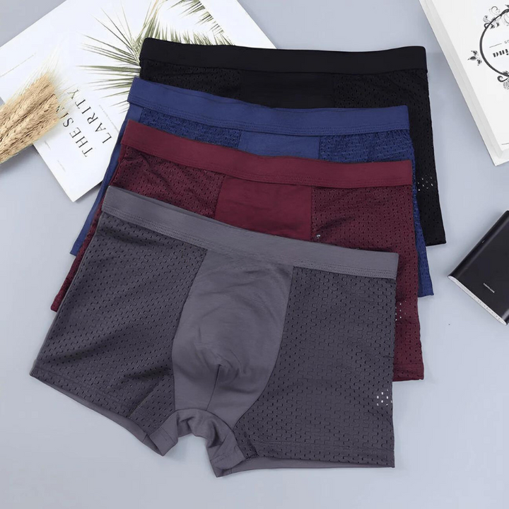 "Boxer homme durable en bambou, écologique et élégant, pour un confort optimal, coloris neutre, ajustement parfait."