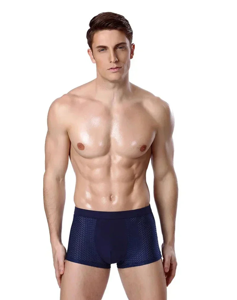 "Boxer homme durable en bambou, écologique et élégant, pour un confort optimal, coloris neutre, ajustement parfait."