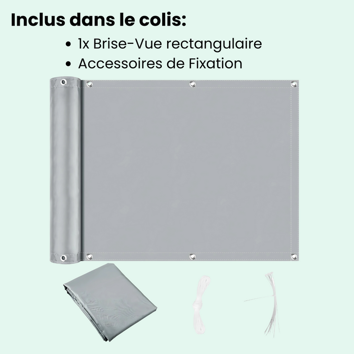 Brise-vue balcon imperméable, protection solaire 95% UV.  Polyester résistant, facile à installer. Intimité et fraîcheur assu