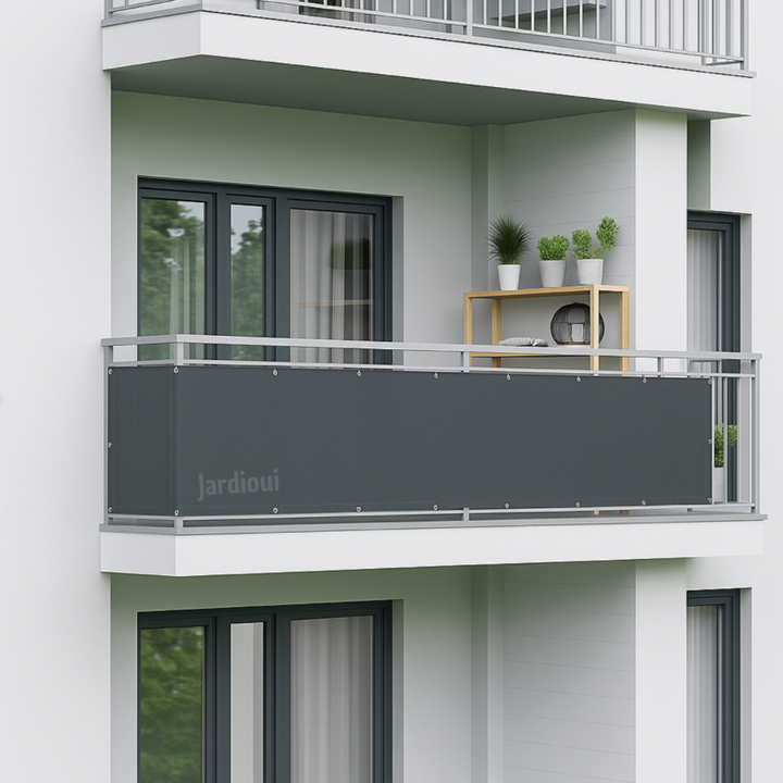 Brise-vue balcon imperméable, protection solaire 95% UV.  Polyester résistant, facile à installer. Intimité et fraîcheur assu