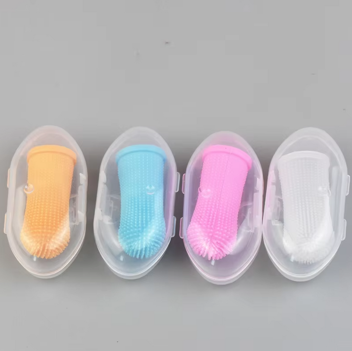 "Brosse à dents en silicone réutilisable pour animaux, douce, efficace, design flexible pour nettoyage confortable."