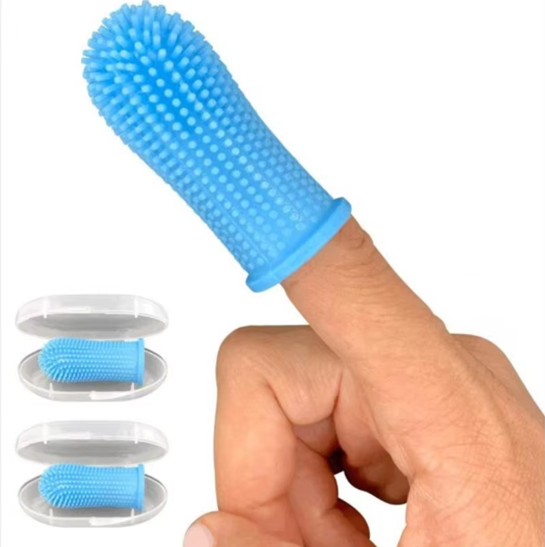 "Brosse à dents en silicone réutilisable pour animaux, douce, efficace, design flexible pour nettoyage confortable."