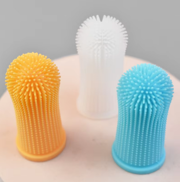 "Brosse à dents en silicone réutilisable pour animaux, douce, efficace, design flexible pour nettoyage confortable."