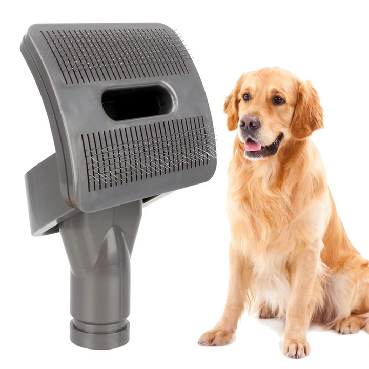 Brosse aspirateur pour animaux.  Toilettage facile et rapide.  Élimine poils et saletés. Pelage propre et brillant.