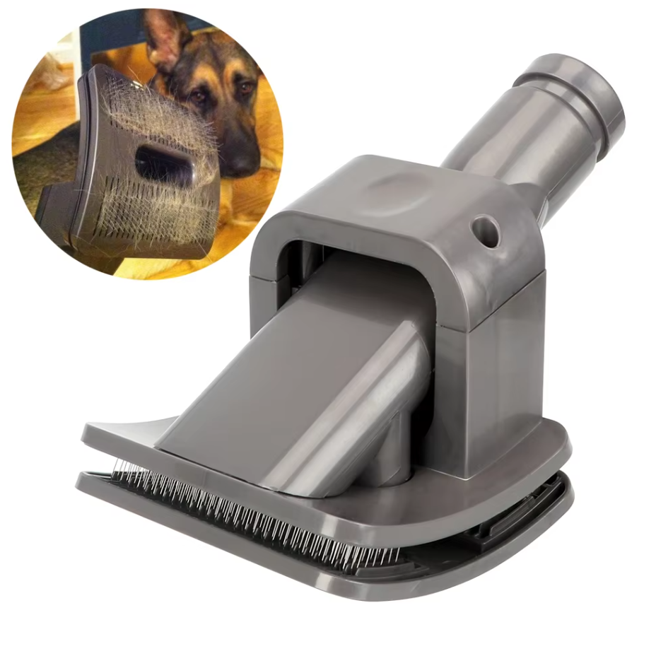 Brosse aspirateur pour animaux.  Toilettage facile et rapide.  Élimine poils et saletés. Pelage propre et brillant.