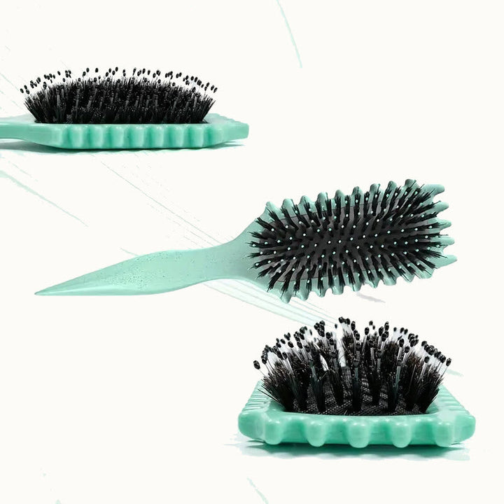 Brosse démêlante pour cheveux bouclés et crépus. Démêle en douceur, réduit frisottis, picots souples.