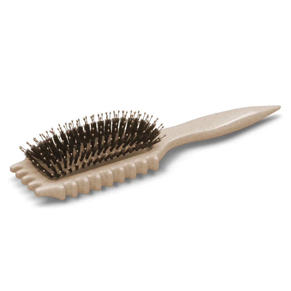 Brosse démêlante pour cheveux bouclés et crépus. Démêle en douceur, réduit frisottis, picots souples.