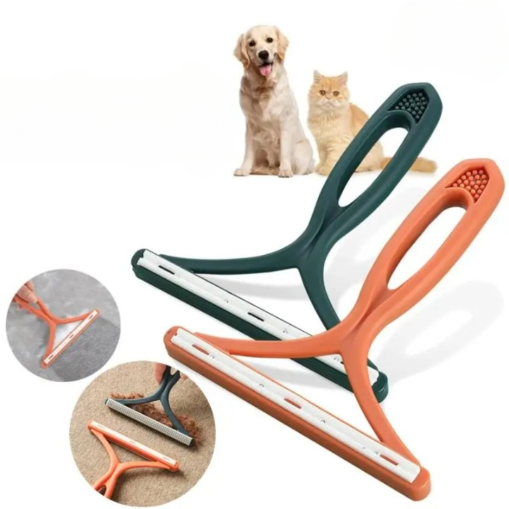Brosse double face anti-poils chien.  Efficace sur meubles, vêtements et sols.  Ergonomique.