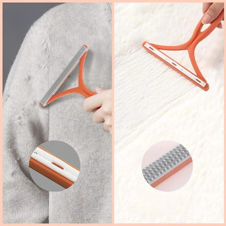 Brosse double face anti-poils chien.  Efficace sur meubles, vêtements et sols.  Ergonomique.