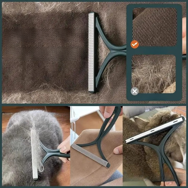 Brosse double face anti-poils chien.  Efficace sur meubles, vêtements et sols.  Ergonomique.