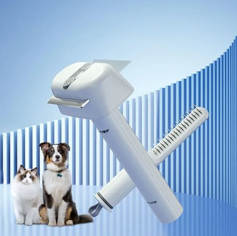 Brosse et tondeuse 2-en-1 pour animaux. Toilettage facile et efficace pour chiens et chats.  Poils courts ou longs.