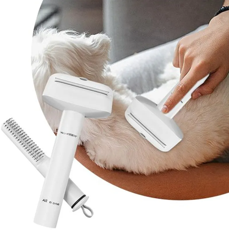 Brosse et tondeuse 2-en-1 pour animaux. Toilettage facile et efficace pour chiens et chats.  Poils courts ou longs.