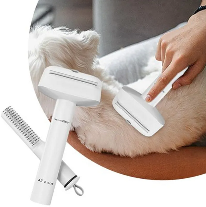 Brosse et tondeuse 2-en-1 pour animaux. Toilettage facile et efficace pour chiens et chats.  Poils courts ou longs.