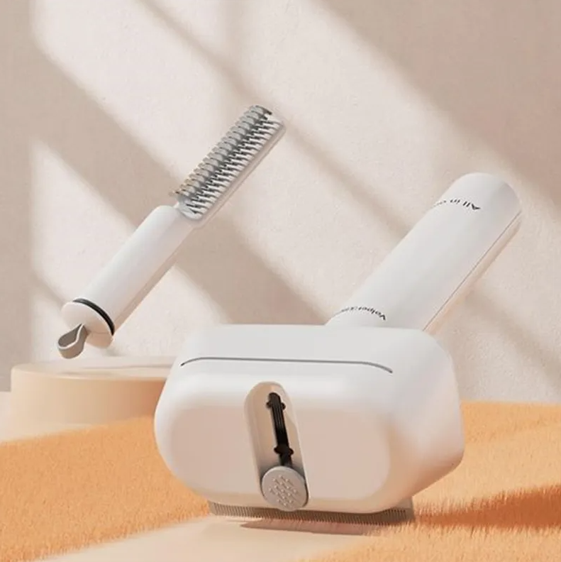 Brosse et tondeuse 2-en-1 pour animaux. Toilettage facile et efficace pour chiens et chats.  Poils courts ou longs.