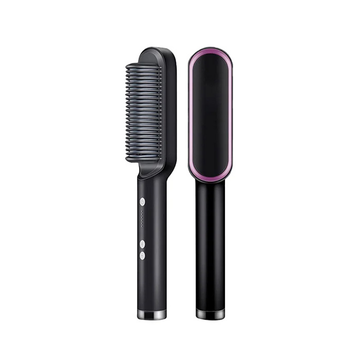 Brosse lissante chauffante. Cheveux lisses, rapides et faciles. Design ergonomique.