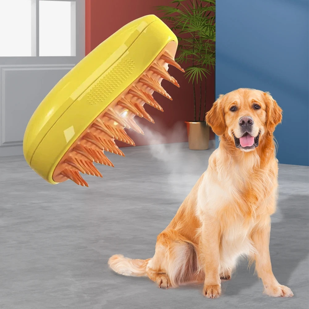 Brosse vapeur chien: soin pelage, massage relaxant, brillance garantie.