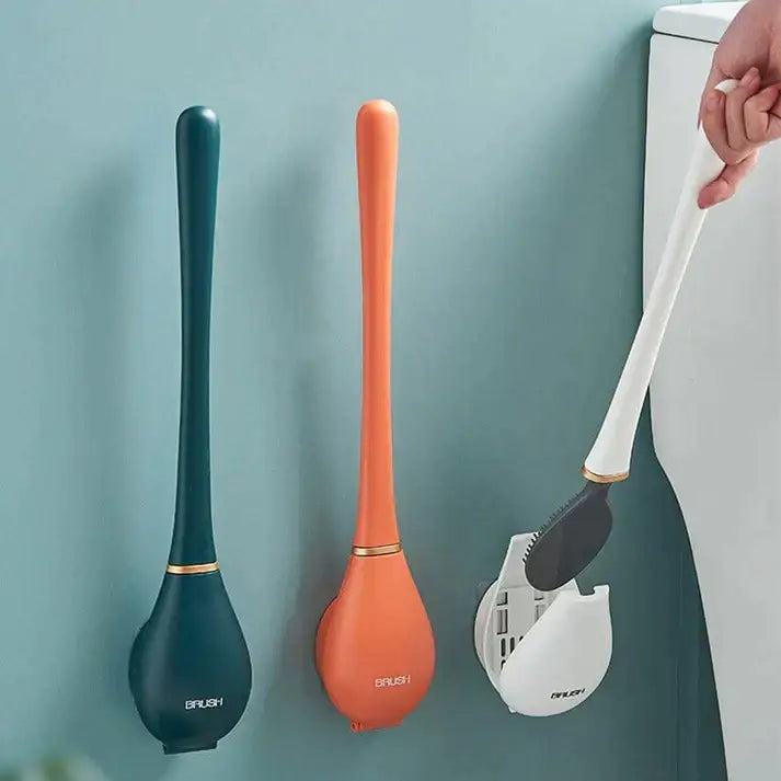 "Brosse WC en silicone SmartBrush, élégante et hygiénique, couleur orange"