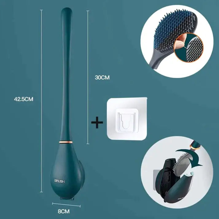 "Brosse WC en silicone SmartBrush, élégante et hygiénique, couleur orange"