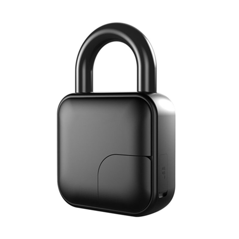 Cadenas biométrique IP65, ouverture empreinte digitale, sécurité sans clé, design compact et robuste.